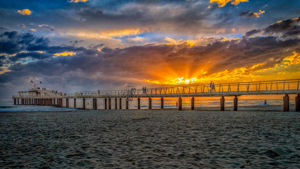 The Bellavista pier reaching into the sea from Lido di Camaiore