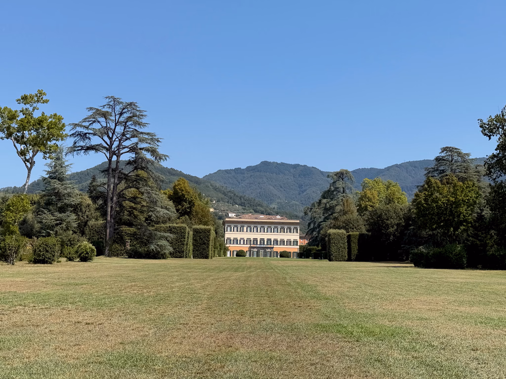 Villa Reale di Marlia beyond its lawn and reflecting pool